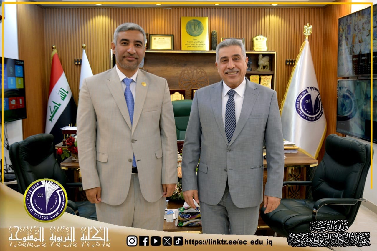 النائب علي غركان الدلفي عضو لجنة التربية النيابية يزور عمادة الكلية التربوية المفتوحة