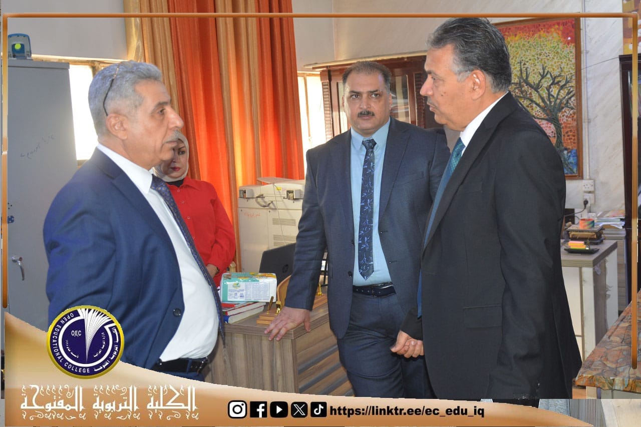 السيدُ عميدُ الكليّةِ التربويّةِ المفتوحة يُجري جولةً ميدانيةً في مقر عمادةِ الكليّةِ ويلتقي رؤساء الأقسام العلمية.