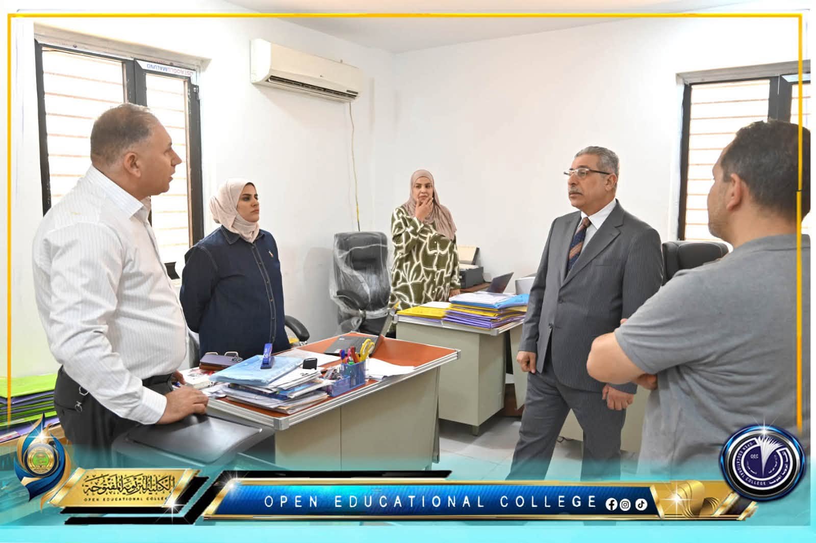 زيارة تفقدية لأقسام العمادة للاطلاع على سير العمل وتلبية احتياجات الموظفين